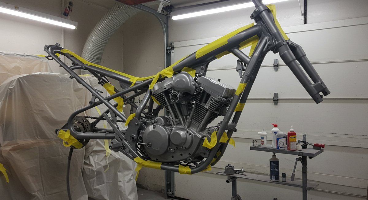 バイクのフレーム 塗装